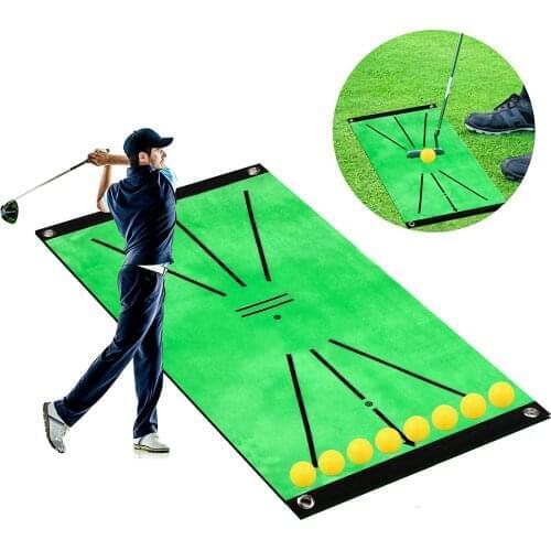 Golf Swing Mat Hitting Batting Direction Mark Trace Indoor Home 11.8“ x 23.6" Golf Swing Training Pad