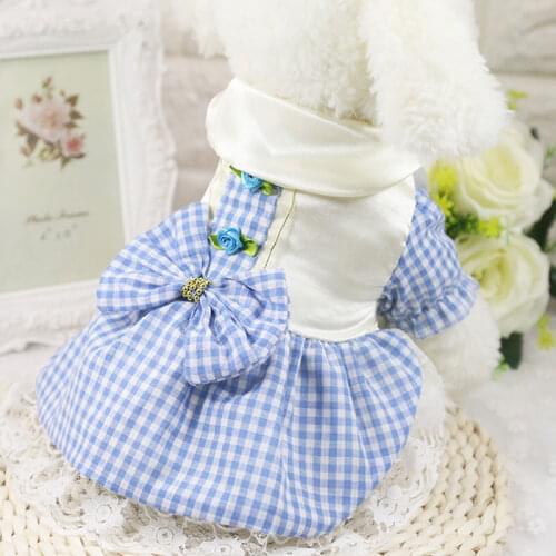 Summer Stripe Print Dog Princess Dress Pet Clothes Tutu Skirt Wedding Dog Dress Fashion Pet Clothing for Small Dog Yorkie XS-XXL