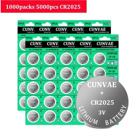 5000pcs CR2025 3V Lithium Battery CR 2025 ECR2025 DL2025 BR2025 2025 KCR2025 L12 3V Button Cell Coin Battery For Toys Watches