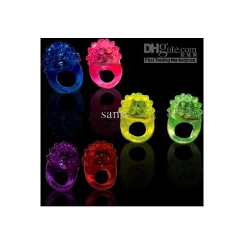 Flashing Bubble Ring Rave Party Blinking Soft Jelly Glow Hot Selling!Cool Led Light Up