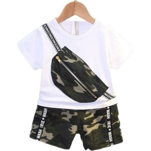 New Fashion Summer Baby Girl Clothes Children Pocket Sport T-Shirt Shorts 2Pcs/Set Toddler Costume Boys Clothing Kids Tracksuits