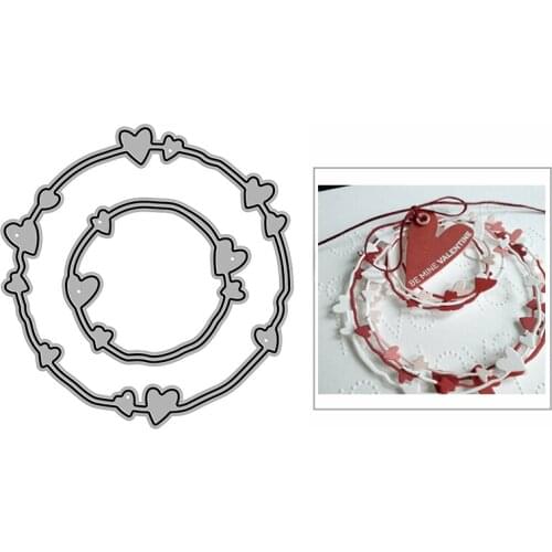 New Hearts Chain Ring Craft Embossing Mold 2021 Metal Cutting Dies for DIY Decorative Scrapbooking Album Card Making No Stamps