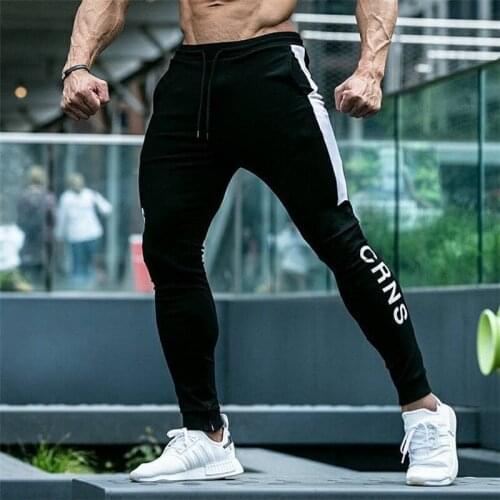 New jogging sweatpants mens gyms fitness training track pants male cotton bodybuilding training jogging trousers