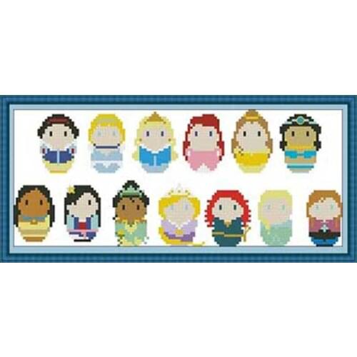 Charming princess patterns Counted Cross Stitch 11CT 14CT DIY wholesale Chinese Cross Stitch Kits Embroidery Needlework Sets