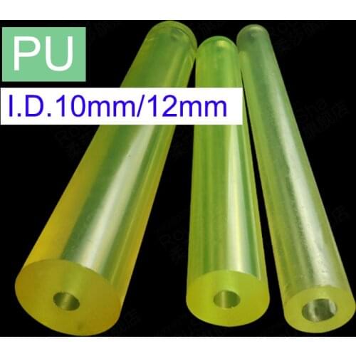 Length 500mm I.D.10mm 12mm hollow PU rods hardness transparent75A polyurethane sticks