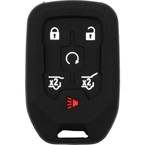 Silicone Rubber Car Key Cover Set Smart Key Case Fob 6 Buttons Car Key Shell Fob Holder Key Protector for Chevrolet GM GMC