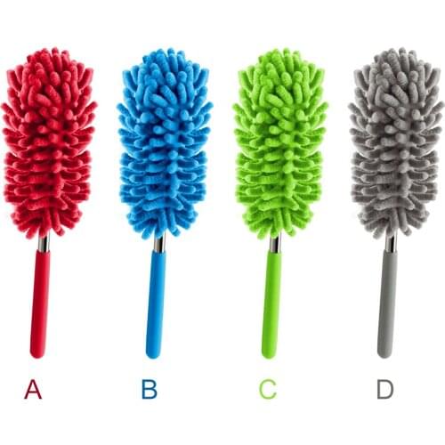 Telescopic Stainless Steel Rod Duster Home Car Cleaning Retractable Dusting Brush Cleaning Tool