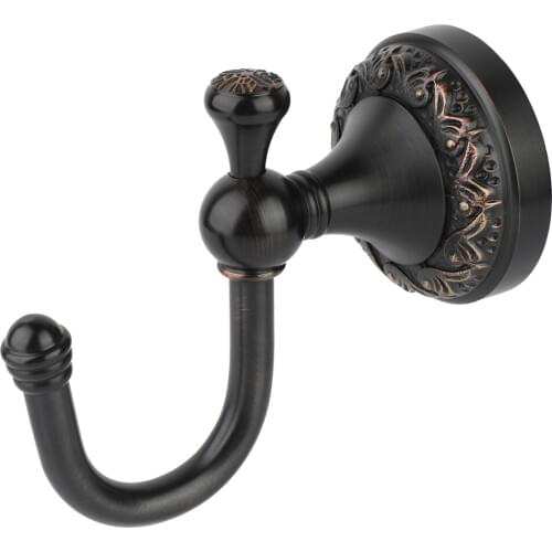 Retro Cloth Hanger Classic Antique Style Black Bronze Single Robe Hat Coat Hanger Hook Wall Clothes Hooks Wall Mounted