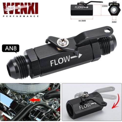 AN8 8AN -8 AN Shut Off Valve Fittting Aluminum Black WX-WLPV72-08