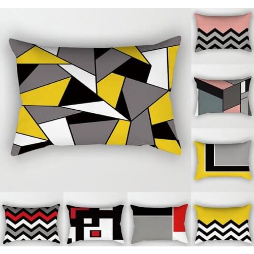 Yellow Red Geometric Cushion Cover 30x50 Sofa Cushions Decorative Throw Pillows Cover Nordic Home Decor Pillowcase Polyester
