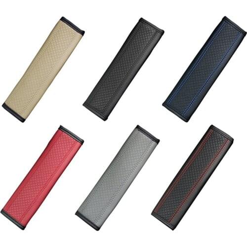 1pcs Car Safety Belt Covers Shoulder Selecting Leather for Comfort and Breath Pad Protection Padding Auto Accessories