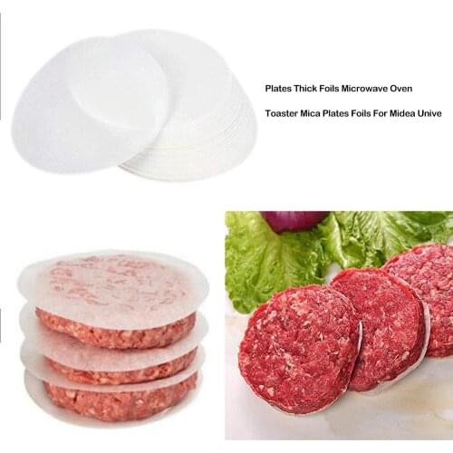 100pcs Round Hamburger Oil Blotting Paper Non-stick BBQ Grill Paper Absorbing Sheet Frozen Meat Pie Spacer Paper Kitchen Cooking