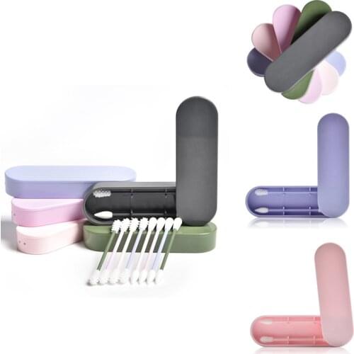 2Pcs/Box Reusable Cotton Swab Ear Cleaning Silicone Washable Makeup Swabs Sticks Soft Flexible Make Up Tools Kit Dropshipping