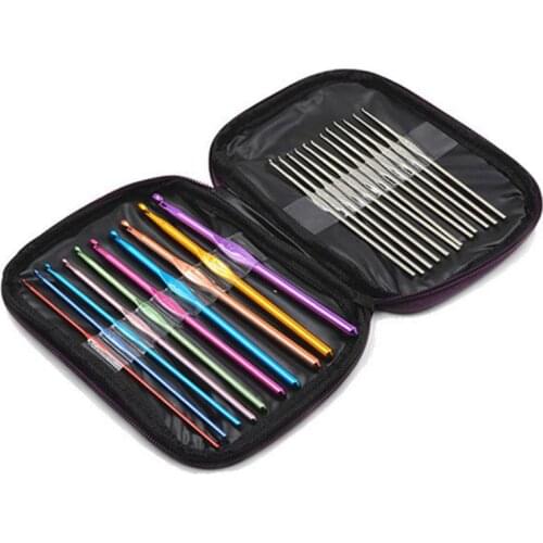 22pcs Metal Crochet Weaving Pins Stainless Steel Circular Knitting Needles Knit Set Sweater Gloves Needlework Tools 30515