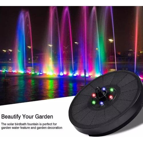 3W Solar Powered Fountain Small Garden Floatings Fountain Pool Outdoor Parks Landscape Fish Pond Fountain with LED Lights