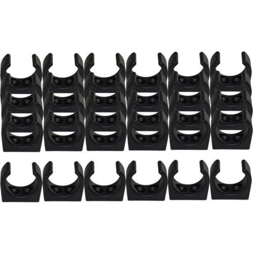 30pcs Boat Plastic Clips Paddle Tube Holder Light Stowing Brackets Black