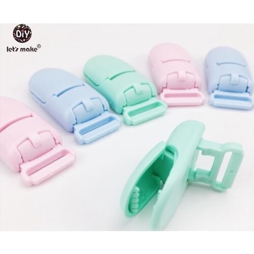 Lets Make Baby Accessories Pacifier Clips 30pcs Candy Colors Plastic Bib Holder Clips Baby Gift DIY Material Soother Clip