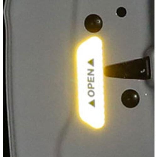 4pcs car door safety warning reflective sticker for Ford Focus Fusion Escort Kuga Ecosport Fiesta Falcon EDGE/Explorer/EXPEDITIO