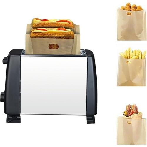 5pcs/set Toaster Bags For Grilled Cheese Sandwiches Baking Pastry Tools Reusable Non-stick Bread Bag For Toaster Oven Microwave