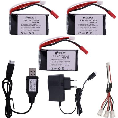 7.4V 1100mah Battery 903048 and fast charger For Wltoys V353 A949 A959 A969 A979 k929 7.4 v lipo Battery For RC Cars toys parts