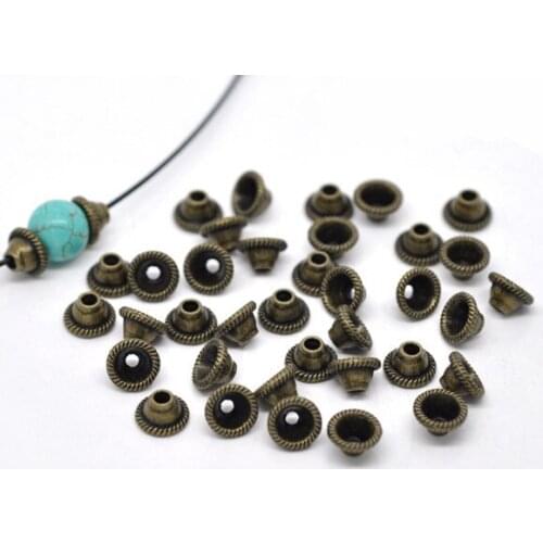 Free Shipping 500pcs Antique Bronze Bead Caps Findings 8x5mm (Fit 14mm Bead) Jewelry Findings Wholesale J0089*5