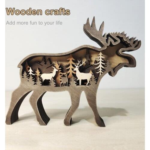 Safe Exquisite Brown Bear Crafts Decoration Compact Forest Elk Ornament Healthy for Home