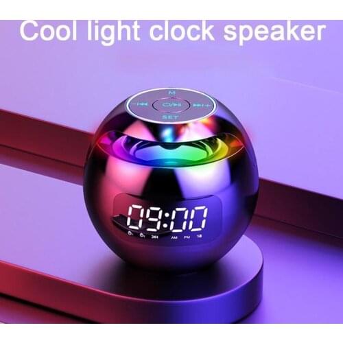 Bluetooth-compatible Speaker Alarm Clock Portable Mini Mobile Phone Subwoofer Radio with Digital LED Display New Arrival
