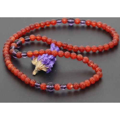 High Grade Charms 6mm 3 Row Round Beads Natural Red Stone Carnelian Onyx Agat Multilayer Bracelet Original Design Jewelry B2798