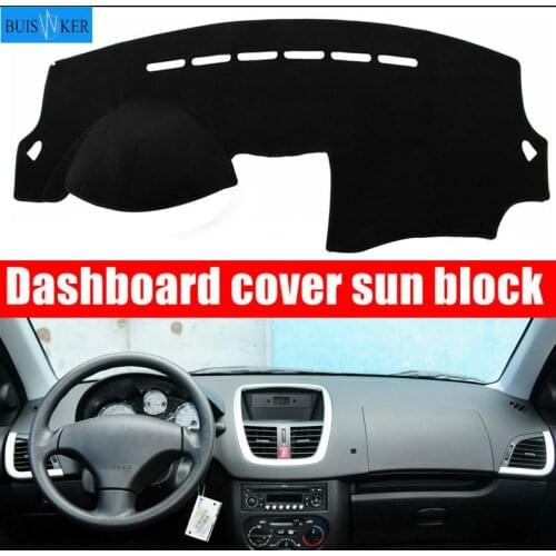 For Peugeot 207 206+ Auto Dashboard Cover Dashmat Mat Pad Anti-UV Sun Shade Instrument Protective Carpet Car Styling Accessories