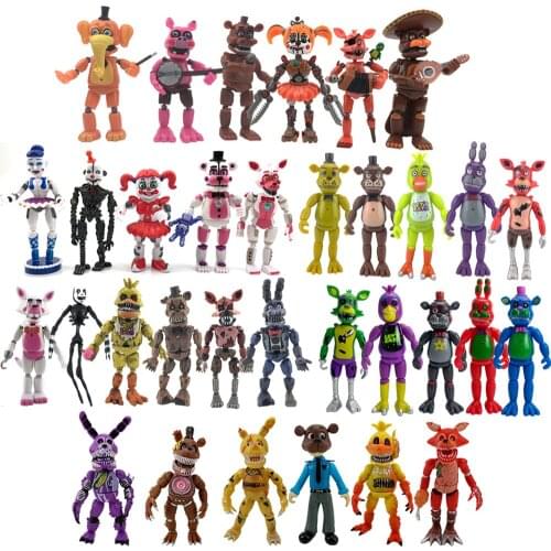 Anime Figure Five Nights Pvc Doll Action Figures Freddy Bonnie Chica Foxy Thriller Adventure Games Doll Toys