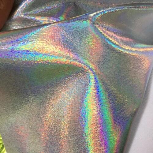 Holographic crack PU synthetic leather fabric material