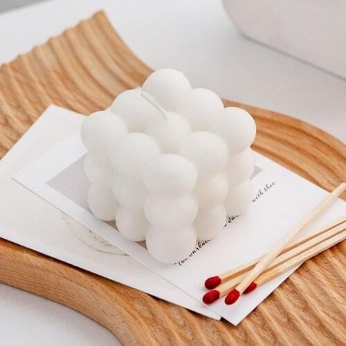 Ins Cube Soy Wax Scented Candle Aromatherapy Ugly Orange Lemon Cheese Home Decoration Photo Props