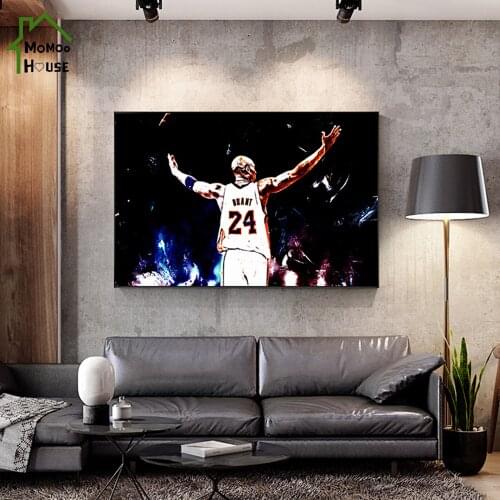 World Famous Basketball Star Kobe Bryant Black Mamba Spirit and Jordan Canvas Paintings Commemorative Posters Home Decor
