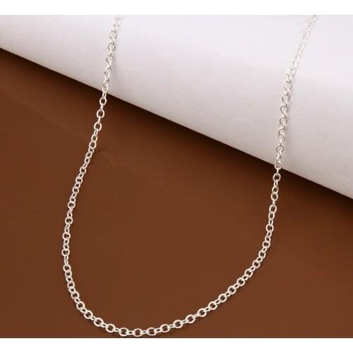Hot sale fashion 925 Sterling Silver 1mm Chain Necklace18" New Fashion Jewelry Fit DIY Pendant Charm Silver Color Chain CC001
