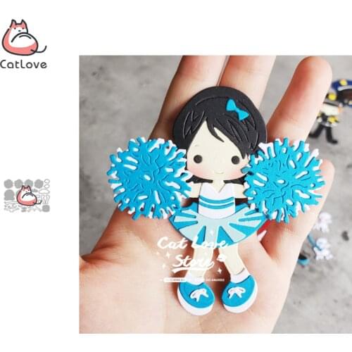 Catlove Cheerleaders Metal Cutting Dies Scrapbooking Mold Knife Stencil Die Cuts Card Making Craft Embossing New Dies For 2020