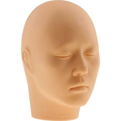 Soft Silicone Massage Eyelash Makeup Practice Training Mannequin Head