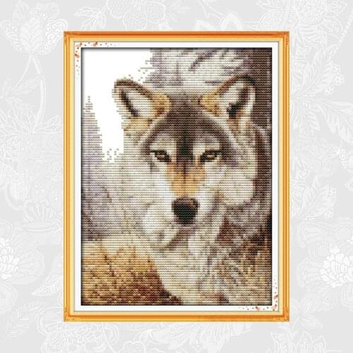 Embroidery Needlework Set, Handmade Crafts Home Decor, Wolf Spirit Counted Print On Canvas Cross Stitch kits DMC 14CT 11CT