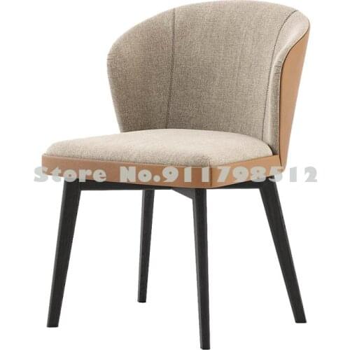 Nordic light luxury solid wood dining chair modern minimalist home study desk chair designer dressing chair casual chair