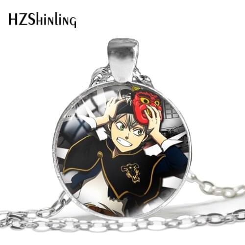 2021 New Black Clover Pendant Necklace Asta and Yuno Pendants Round Glass Photo Necklaces 25mm Jewelry Gifts Fan