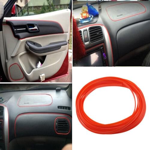 SD Orange 5m Flexible Trim For Car Interior Exterior Moulding Strip Decor For Honda/Toyota/Hyundai/Jeep/Kia/Mazda/Nissan/Opel