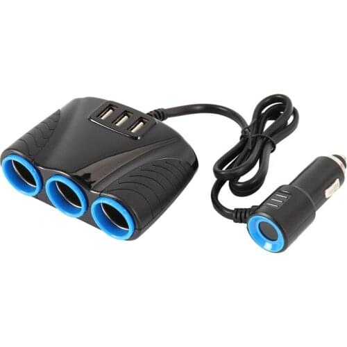 5V3.1A Dual USB Output 3 Port Car Cigarette Socket Lighter Splitter Charger Fast Charge Power Adapter For 12-24V Car Large Truck