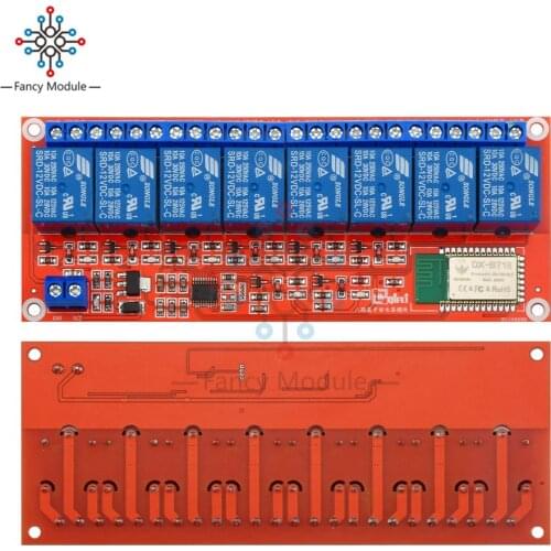 DC 5V 12V 8 Channel Relay Module Bluetooth Wireless Control Switch for Smart Mobile Phone App Control Momentary Interlock
