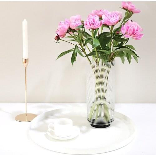 Luxurious European Modern Glass Vase Flower Vases Transparen Hydroponics Creative Home Living Room Decoration Artware Ornament