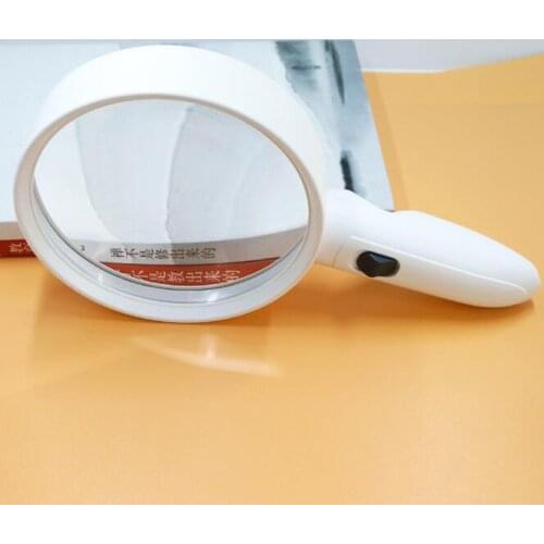 Magnification 3X Handheld Coin Magnifying Glass With LED Light 131mm Large Lens Lighted Reading Magnifier UV Detecting Loupe
