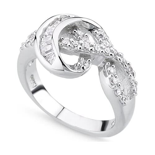 Silverlina Silver Zircon Baget Cubic Zirconia Ring