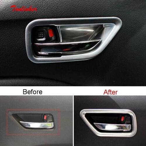 Tonlinker Interior Door handle Cover Case Sticker For Suzuki Vitara 2016-19 Car Styling 4 PCS ABS Matte Cover stickers