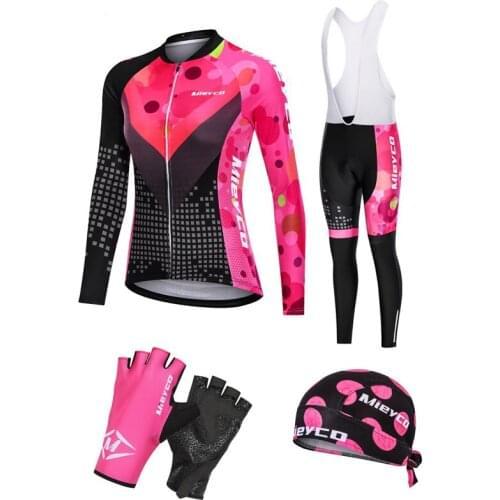 Cycling Jersey Set Bib Pants Autumn Long Sleeve Equipamento De Ciclismo Female MTB Clothing Bike Uniform Ropa Deportiva Mujer