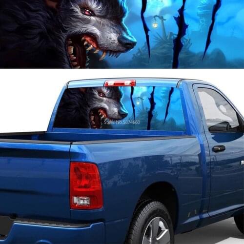 Pickup Truck Surprising 3D Rear Windshield Poster - 4 Classes Sizes One Way Vision OEM Decal Scary Unique ORC Thriller Sticker