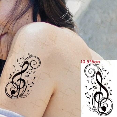 Waterproof Temporary Tattoo Sticker Music Note Love Heart Flash Tatto Fake Tatoos Tatouage Tatoo for Men Women Kids