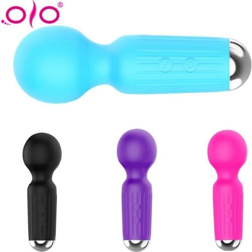 OLO Female Vibrator 20 Frequency USB Rechargeable Different Pulsation Silicone Clit Stimulator Vaginal Massage Mini AV Stick